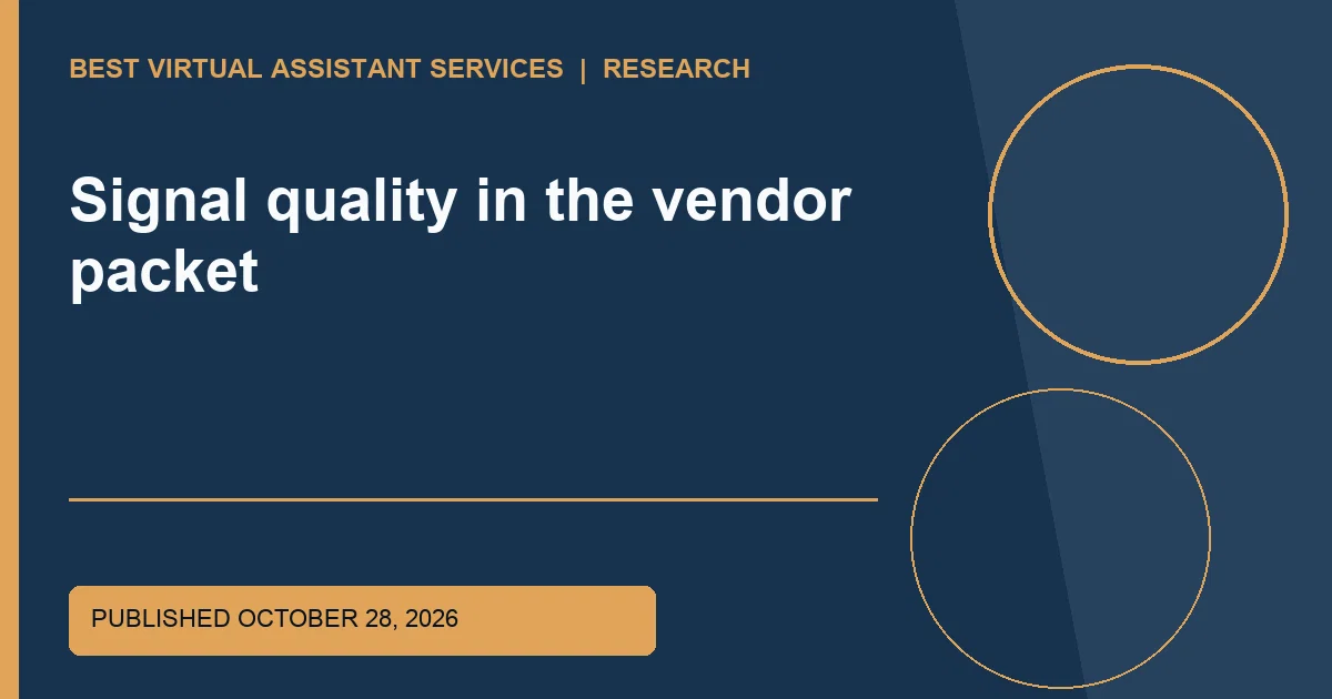 Signal quality in the vendor packet