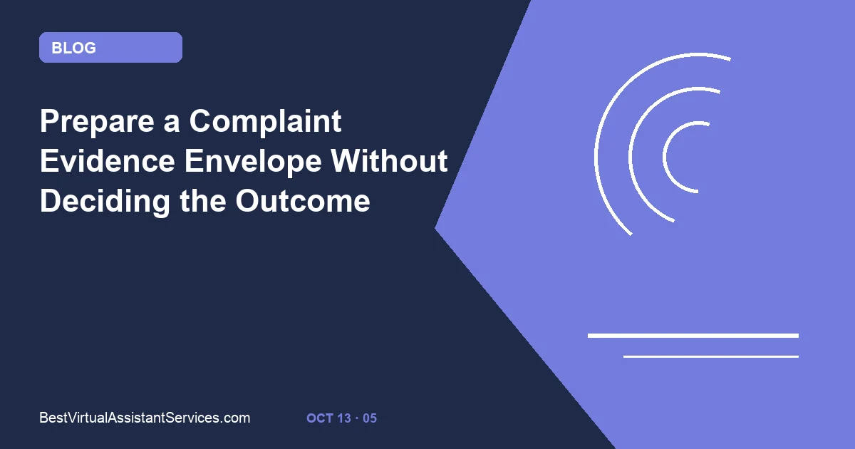 Prepare a Complaint Evidence Envelope Without Deciding the Outcome